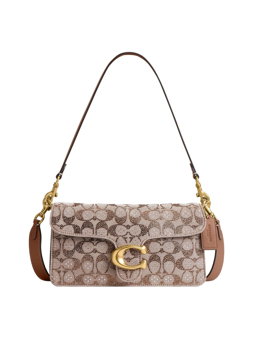 Coach Crystal Tabby 26 Signature Canvas Shoulder Bag | Brown & Gold | New